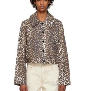 GANNI Brown Leopard Jacket